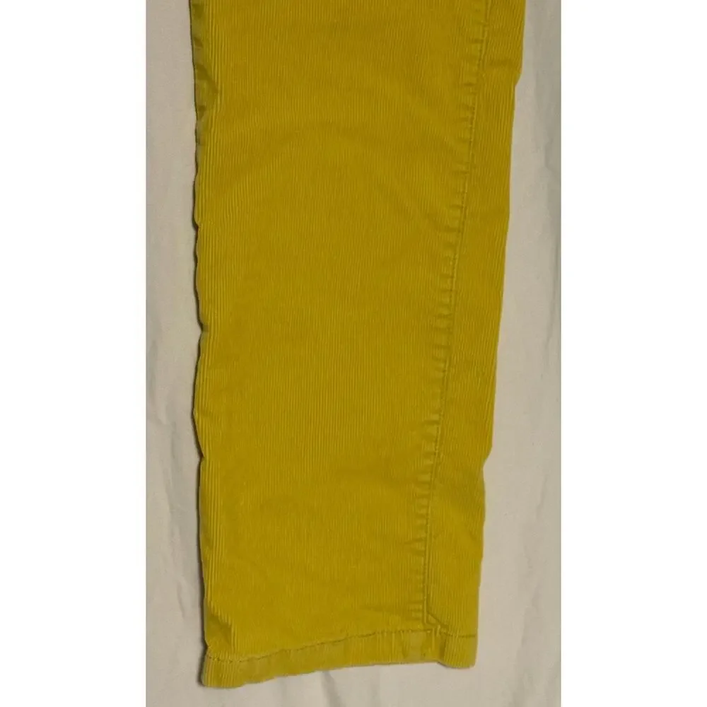 J. Crew Yellow Corduroy Pants Women's 32S City Fit Straight Leg Preppy